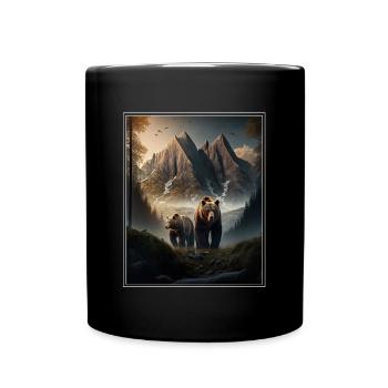 Bear Environment Forest Mountains Environmental protection Species protection - Full Colour Mug - black - Front