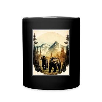 Bear Environment Forest Mountains Environmental protection Species protection - Full Colour Mug - black - Front