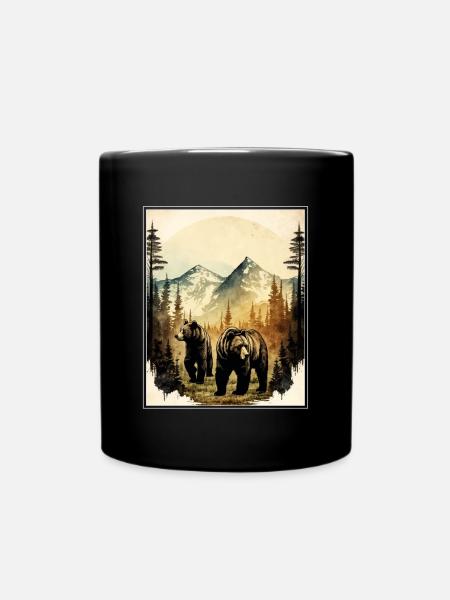 Bär Umwelt Wald Gebirge Umweltschutz Artenschutz - Tasse einfarbig - Schwarz