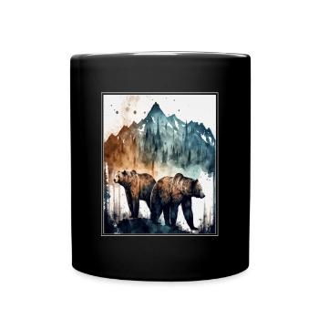 Bear Environment Forest Mountains Environmental protection Species protection - Full Colour Mug - black - Front
