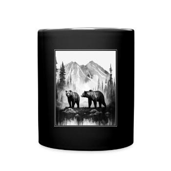 Bear Environment Forest Mountains Environmental protection Species protection - Full Colour Mug - black - Front