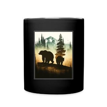 Bear Environment Forest Mountains Environmental protection Species protection - Full Colour Mug - black - Front