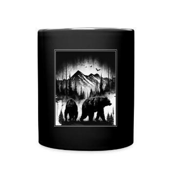 Bear Environment Forest Mountains Environmental protection Species protection - Full Colour Mug - black - Front