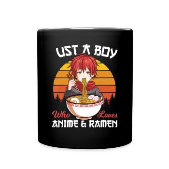 Juste un garçon qui aime les anime et les ramen japonais otak - Mug uni - noir - Devant