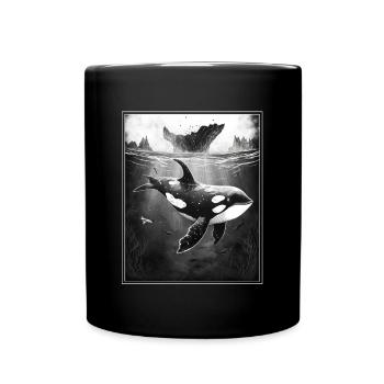 Whale Orca Marine biology Environmental protection Species protection - Full Colour Mug - black - Front