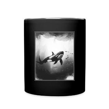 Whale Orca Marine biology Environmental protection Species protection - Full Colour Mug - black - Front