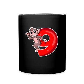 8 Jahre alt - 8. Geburtstag mit Tier Motiv - Tasse einfarbig - Schwarz - Vorne