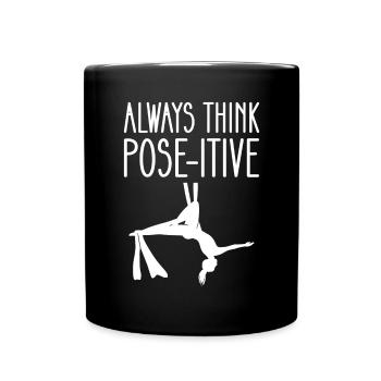 Pensez toujours pose-itif. Contorsion Aerialiste - Mug uni - noir - Devant