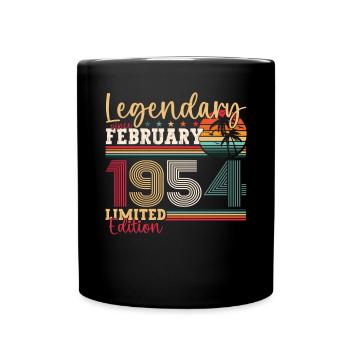 Jahrgang 1954 Februar 69. Geburtstag Geschenk Mann - Tasse einfarbig - Schwarz - Vorne