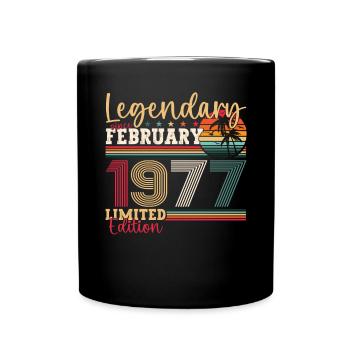 Born 1977 February 46th birthday Gift man - Full Colour Mug - black - Front