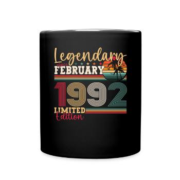 Né 1992 31ème février anniversaire Homme cadeau - Mug uni - noir - Devant