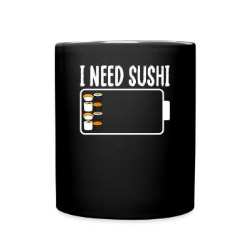Sushi Schwache Batterie - Tasse einfarbig - Schwarz - Vorne