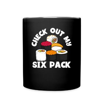 Découvrez mon sixpack de sushis - Mug uni - noir - Devant