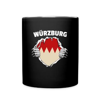 Würzburg Würzburger, - Tasse einfarbig - Schwarz - Vorne