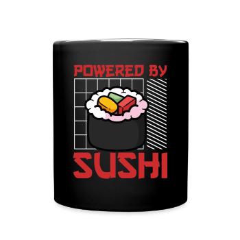 Propulsé par des sushis - Mug uni - noir - Devant