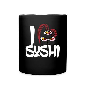 Ich Liebe Sushi - Tasse einfarbig - Schwarz - Vorne