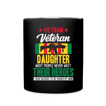 Stolze Tochter Eines Vietnam-veteranen - Tasse einfarbig - Schwarz - Vorne