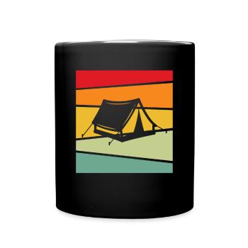 Camping Rétro - Mug uni - noir - Devant