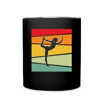 Yoga Retro - Tasse einfarbig - Schwarz - Vorne