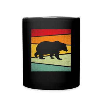 Bär Retro - Tasse einfarbig - Schwarz - Vorne