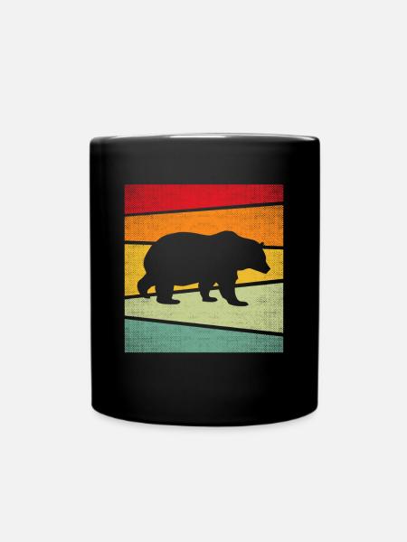 Bär Retro - Tasse einfarbig - Schwarz