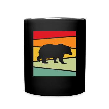 Bär Retro - Tasse einfarbig - Schwarz - Vorne