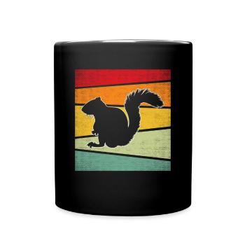 Squirrel retro - Full Colour Mug - black - Front