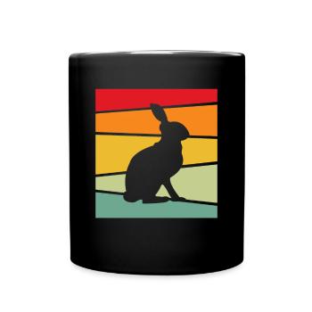 Lapin Rétro - Mug uni - noir - Devant
