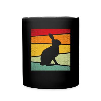 Lapin Rétro - Mug uni - noir - Devant
