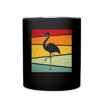 Flamant rose Rétro - Mug uni - noir - Devant