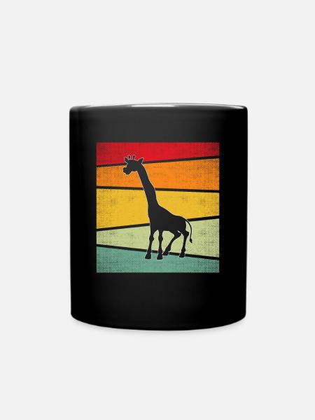 Giraffe Retro - Tasse einfarbig - Schwarz