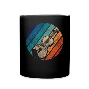 Violin Violinist Retro Vintage - Full Colour Mug - black - Front
