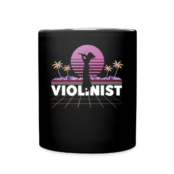 Violon Violoniste Rétro Années 80 90s - Mug uni - noir - Devant