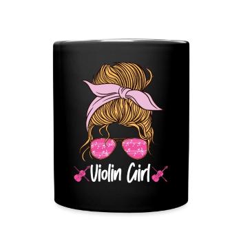 Violin Violinist Girl Sunglasses - Full Colour Mug - black - Front