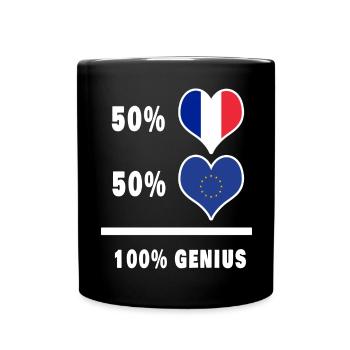 France and Europe 100% awesome Design - Full Colour Mug - black - Front