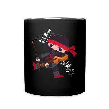 Violin Violinist Ninja Violin - Tasse einfarbig - Schwarz - Vorne