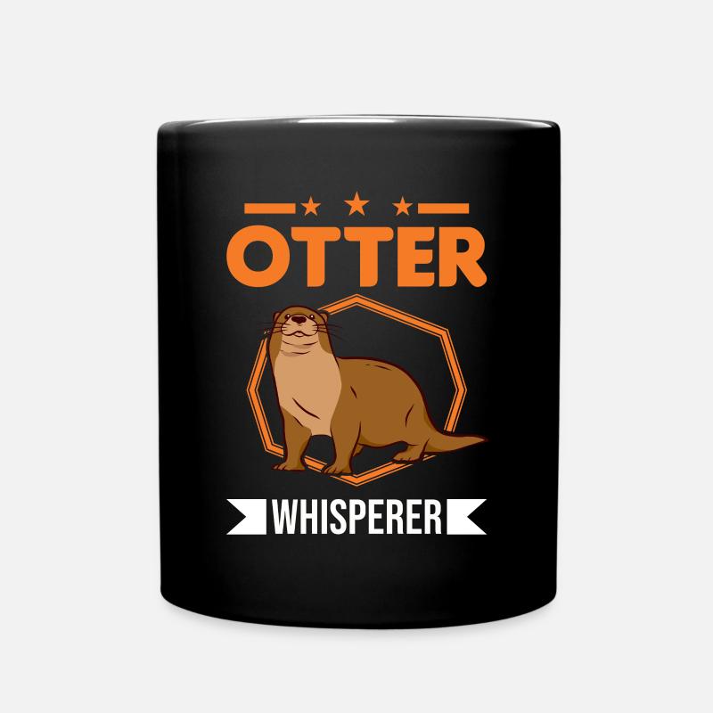 Otter Flüsterer Fischotter Geschenk Seeotter - Tasse einfarbig - Schwarz