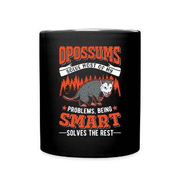 Opossum Geschenk Possum Beutelratte - Tasse einfarbig - Schwarz - Vorne