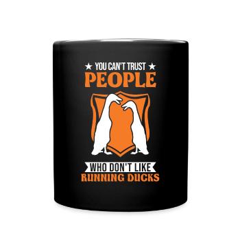 Indian Running Duck Gift Running Duck - Full Colour Mug - black - Front