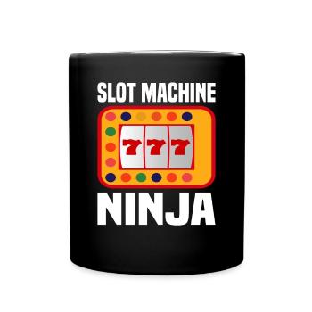 Kasino Glücksspiel Spielautomat Kartenspiel - Tasse einfarbig - Schwarz - Vorne