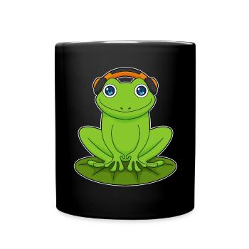 Frog Headphone Musique - Mug uni - noir - Devant