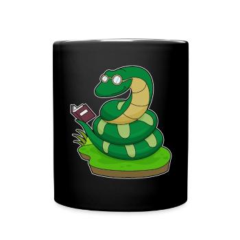 Lunettes de livres Snake Nerd - Mug uni - noir - Devant