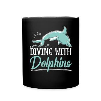 Plongée avec les dauphins Biologie marine Animal - Mug uni - noir - Devant