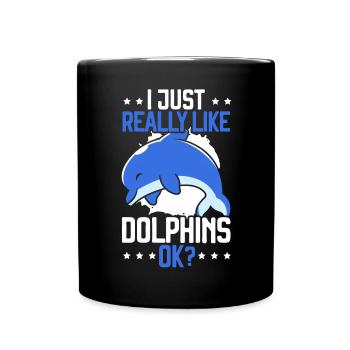 Delfinliebhaber Meeresbiologie Unterwassertier - Tasse einfarbig - Schwarz - Vorne