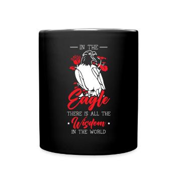 Im Adler gibt es alle Weisheit der Welt - Tasse einfarbig - Schwarz - Vorne