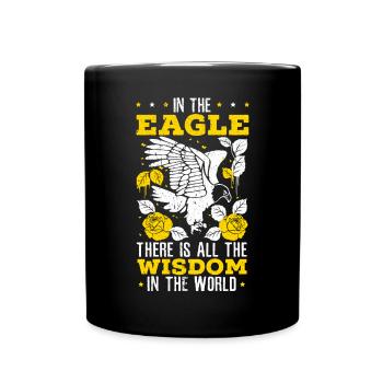 Im Adler gibt es alle Weisheit der Welt - Tasse einfarbig - Schwarz - Vorne