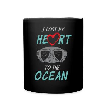 Taucher Tauchen Design Schnorcheln - Tasse einfarbig - Schwarz - Vorne