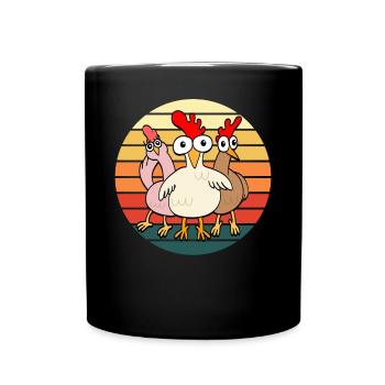 Chicken Chicken Lovers Retro Vintage Gift - Full Colour Mug - black - Front