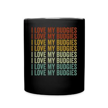 J’adore mes perruches Perruches Budgerigars - Mug uni - noir - Devant