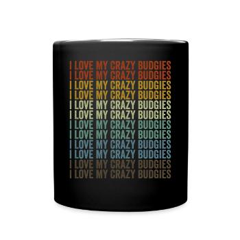 J’adore mes perruches folles Perruches Perruche - Mug uni - noir - Devant